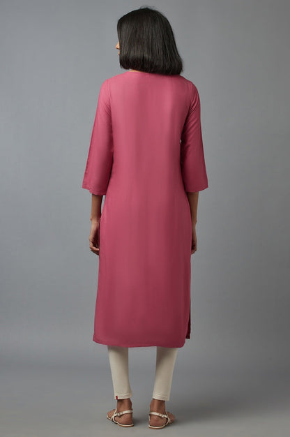 W for Woman Pink Sequin kurta