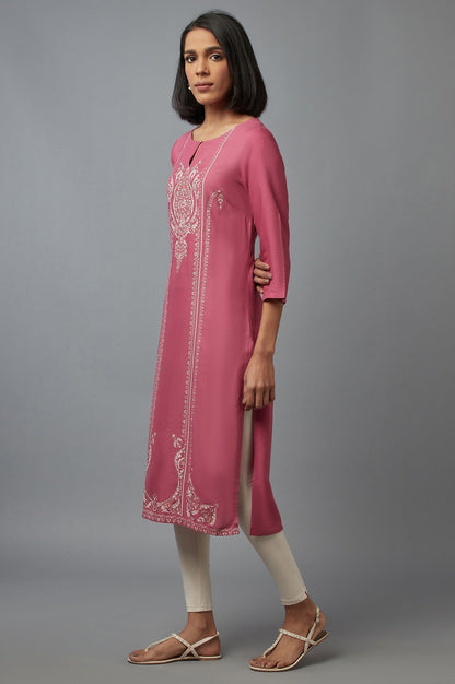 W for Woman Pink Sequin kurta