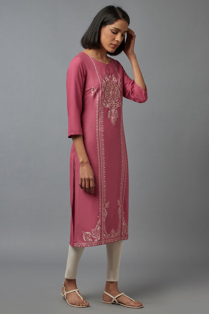 W for Woman Pink Sequin kurta