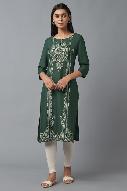 W for Woman Green Sequin kurta