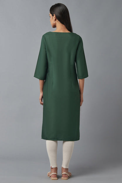 W for Woman Green Sequin kurta
