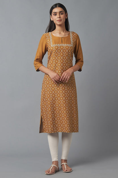 W for Woman Gold Embroidered kurta