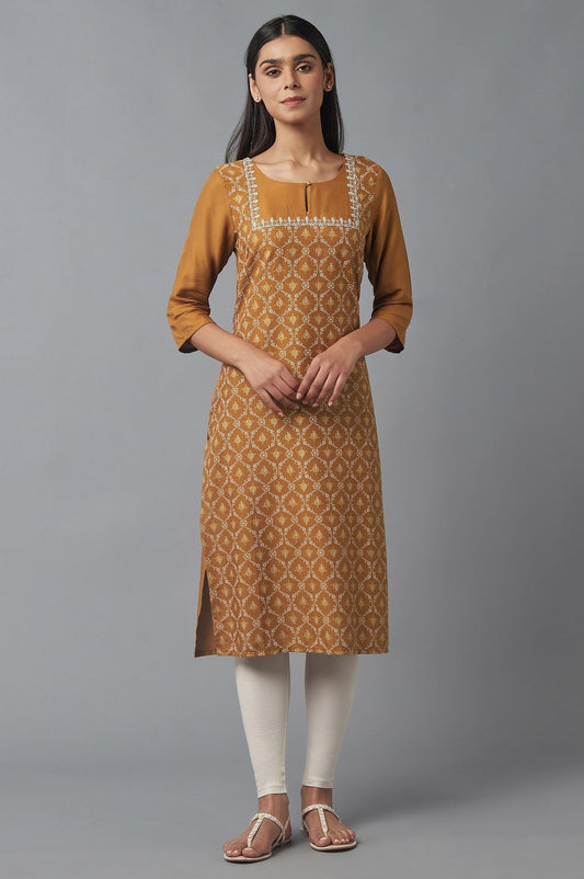 W for Woman Gold Embroidered kurta