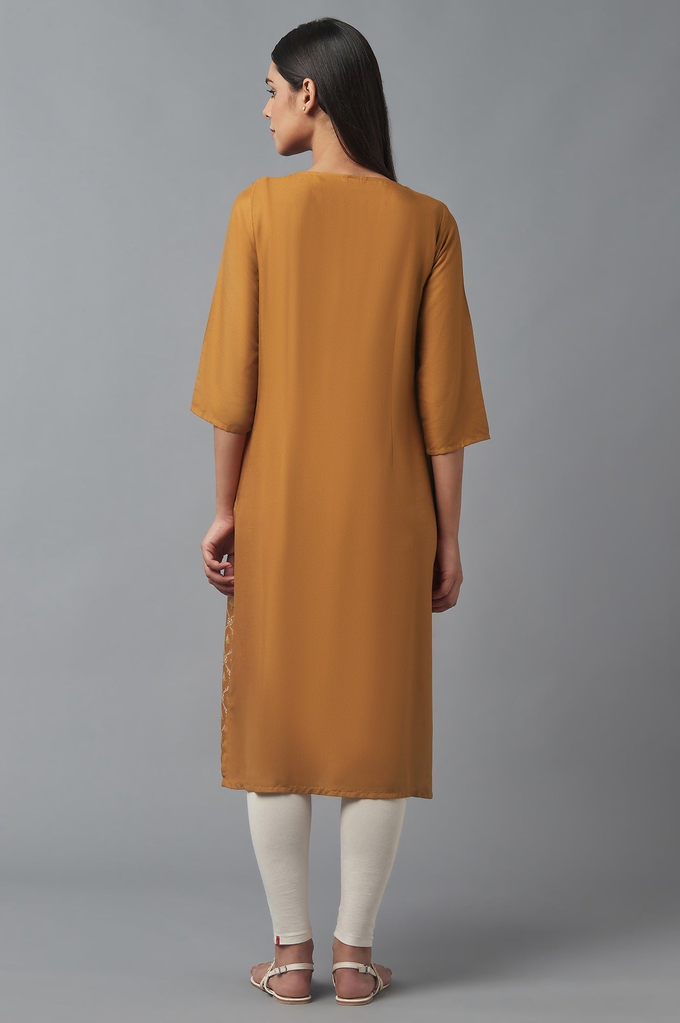 W for Woman Gold Embroidered kurta