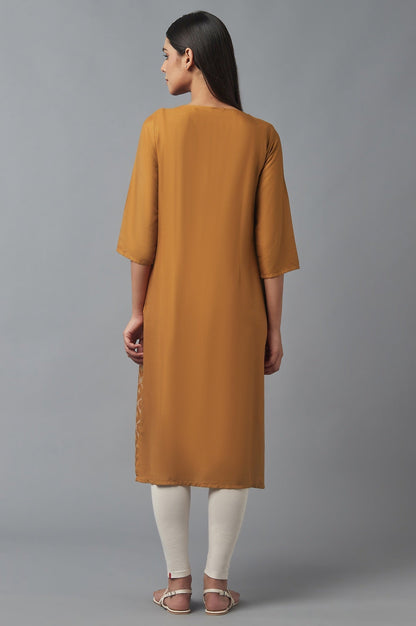 W for Woman Gold Embroidered kurta