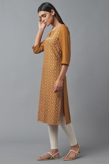 W for Woman Gold Embroidered kurta