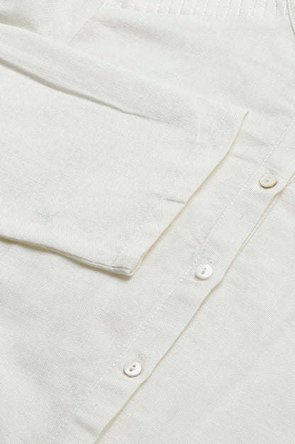 W for Woman Ecru Half Placket Shirt kurta