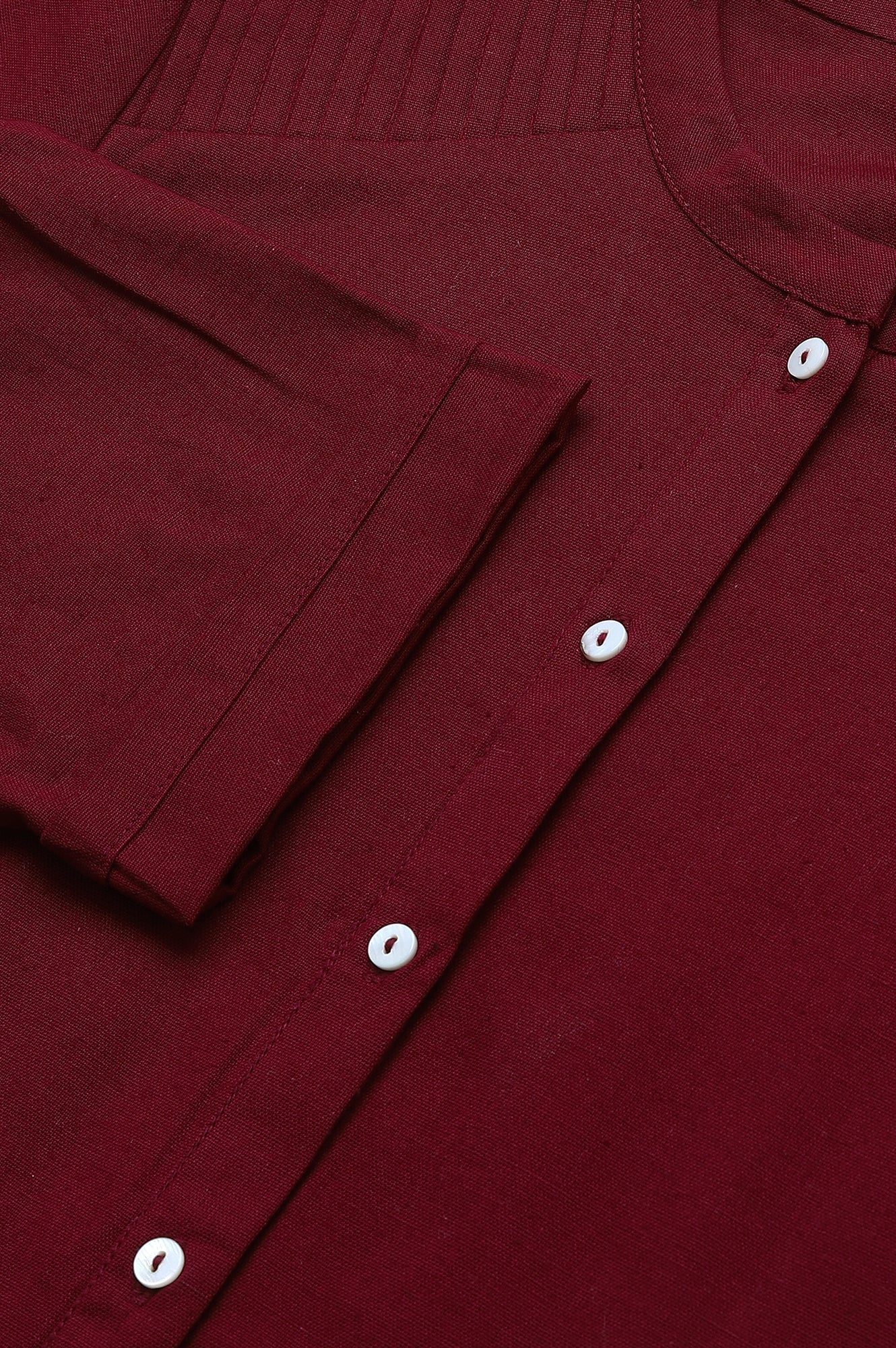 W for Woman Red Half Placket Shirt kurta