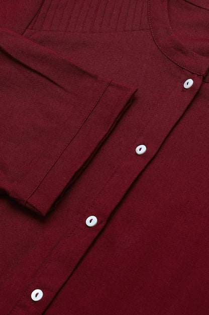 W for Woman Red Half Placket Shirt kurta