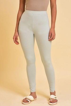 W for Woman Greyish Green Ankle Length Tights