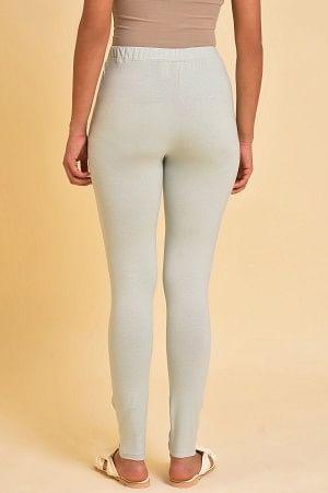 W for Woman Greyish Green Ankle Length Tights