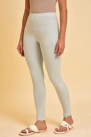 W for Woman Greyish Green Ankle Length Tights