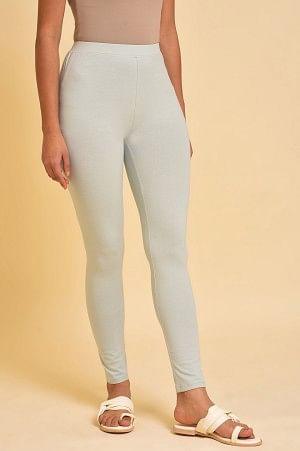 W for Woman Greyish Green Ankle Length Tights