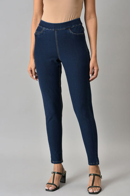 W for Woman Navy Blue Denim Jeggings