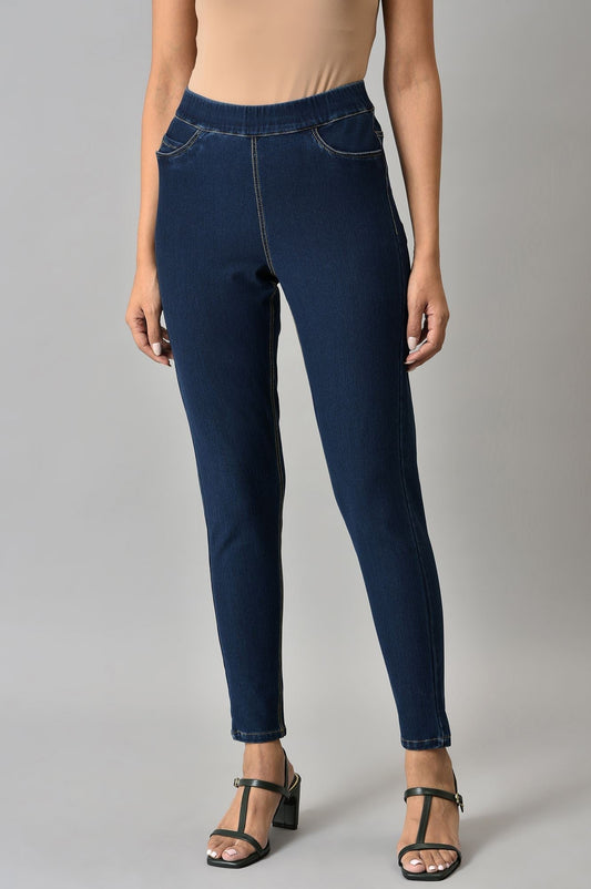 W for Woman Navy Blue Denim Jeggings