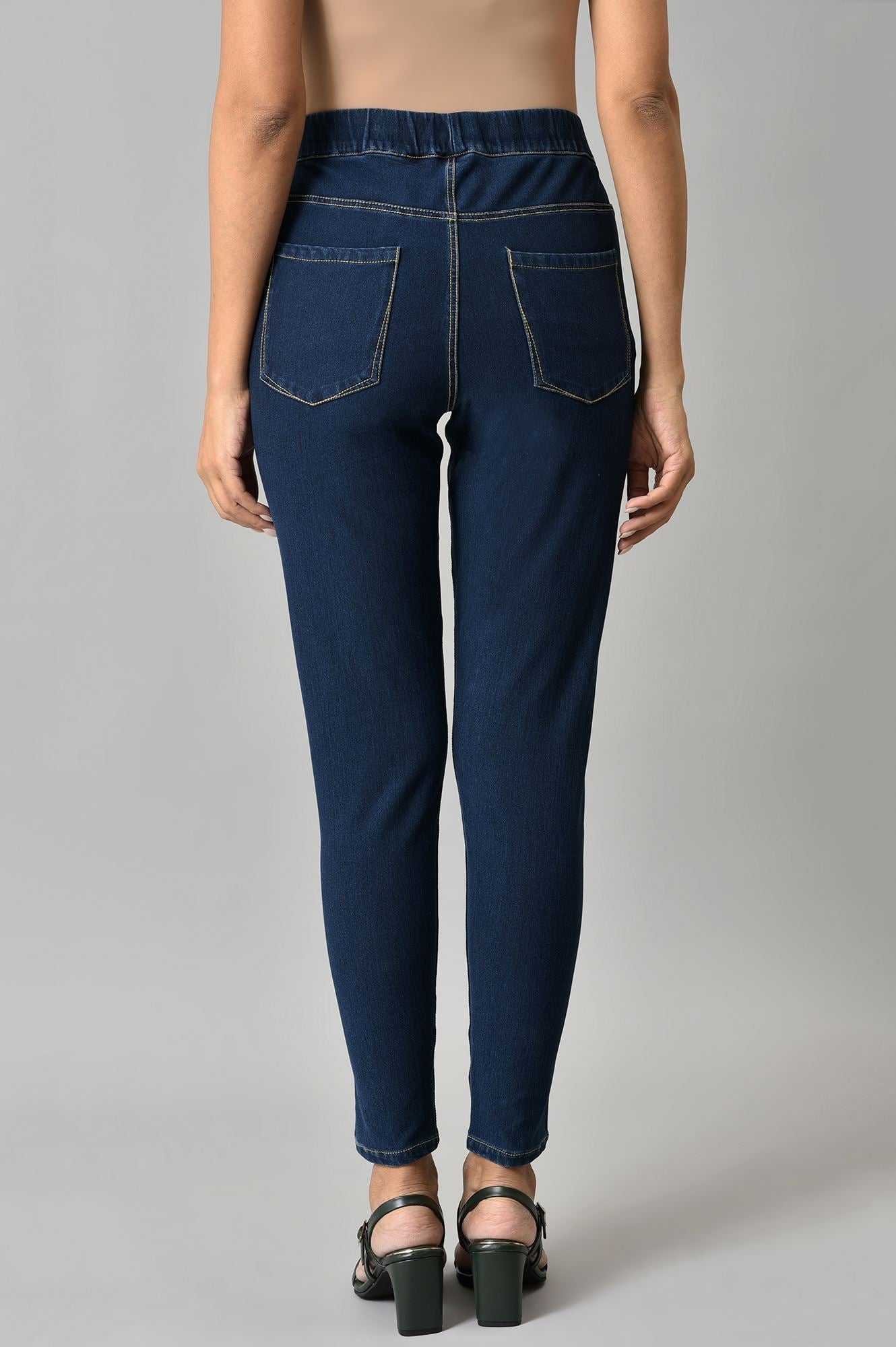 W for Woman Navy Blue Denim Jeggings