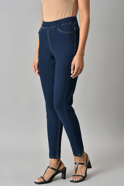 W for Woman Navy Blue Denim Jeggings