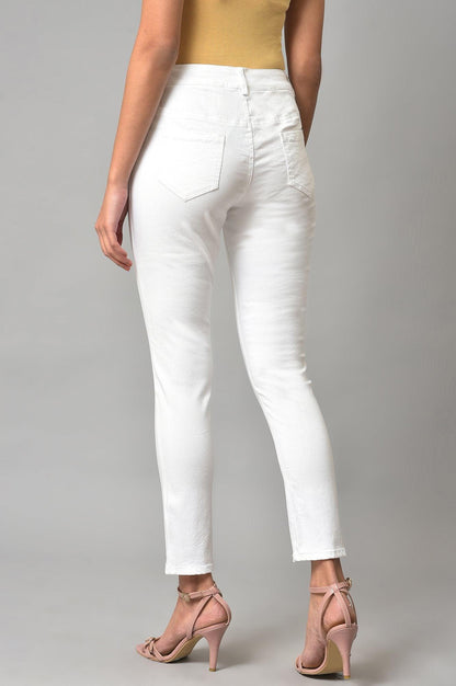 W for Woman White Denim Casual Jeggings