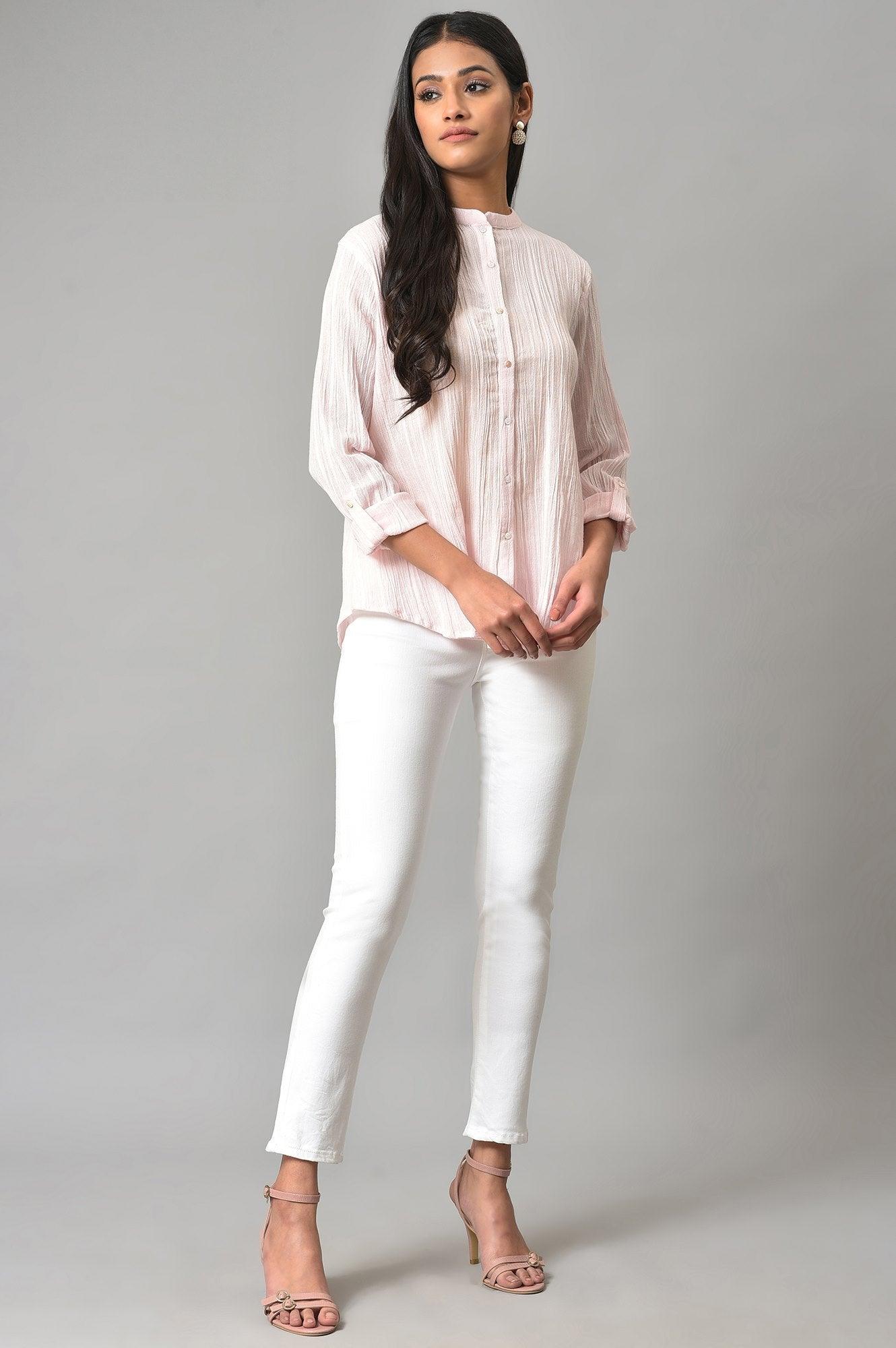 W for Woman White Denim Casual Jeggings