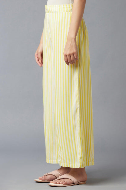 W for Woman Yellow Solid Parallel Pants
