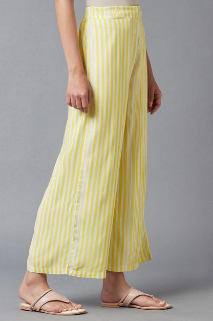 W for Woman Yellow Solid Parallel Pants