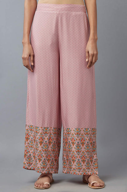 W for Woman Nectar Pink Floral Printed Parallel Pants