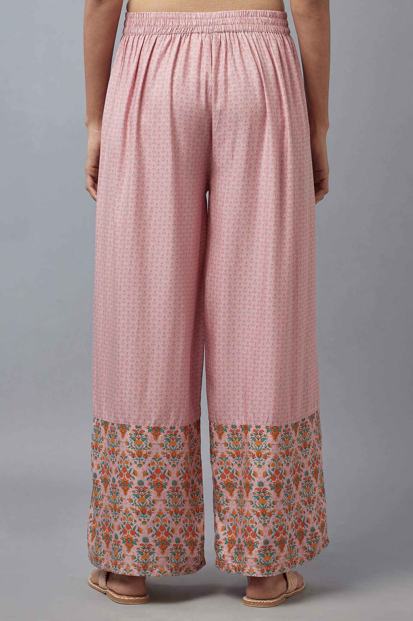 W for Woman Nectar Pink Floral Printed Parallel Pants