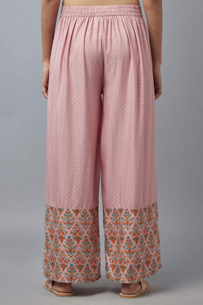 W for Woman Nectar Pink Floral Printed Parallel Pants