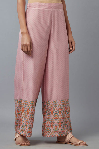 W for Woman Nectar Pink Floral Printed Parallel Pants