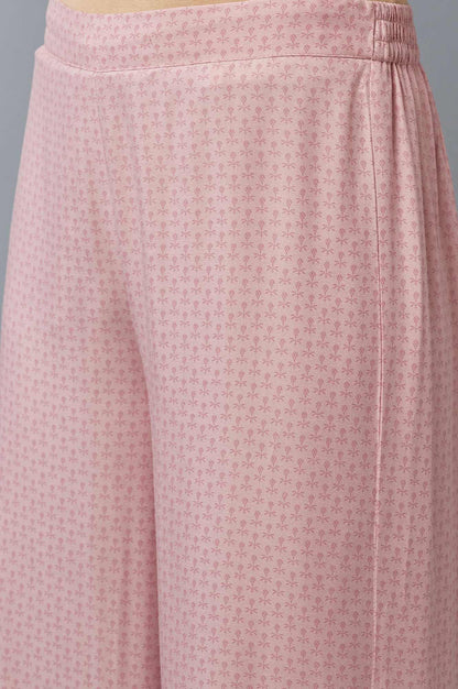 W for Woman Nectar Pink Floral Printed Parallel Pants