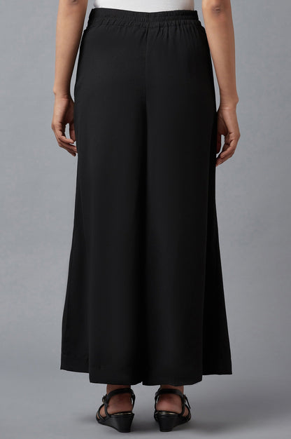 W for Woman Black Wide Leg Moss Flared Pants