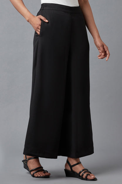 W for Woman Black Wide Leg Moss Flared Pants