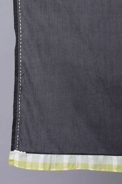 W for Woman Black Cotton Dupatta With Printed Border