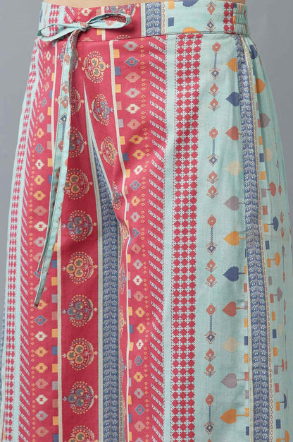 W for Woman Pink Printed kurta with Parallel Pants