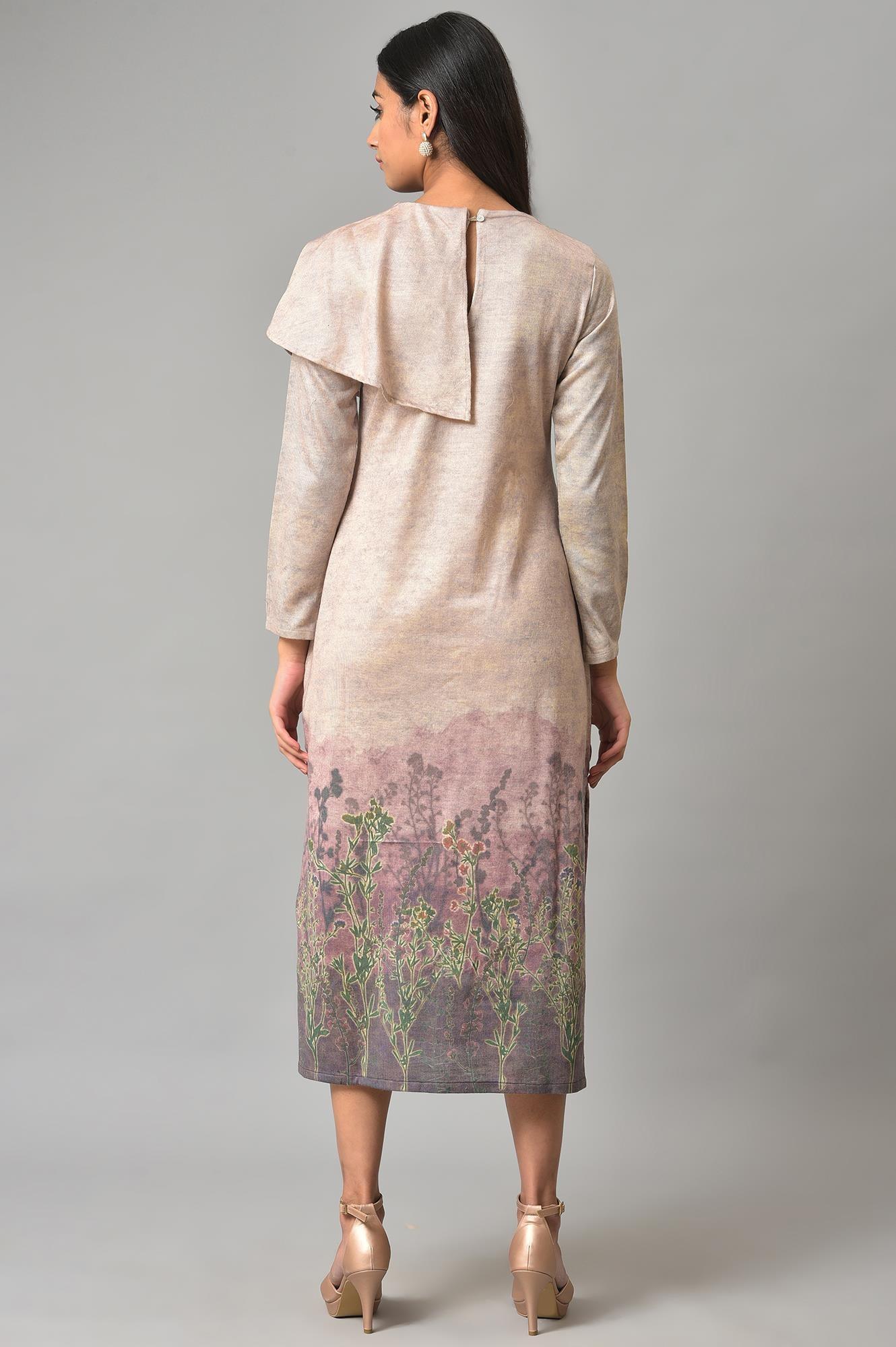 W for Woman Pink Front Cascade Western Dress