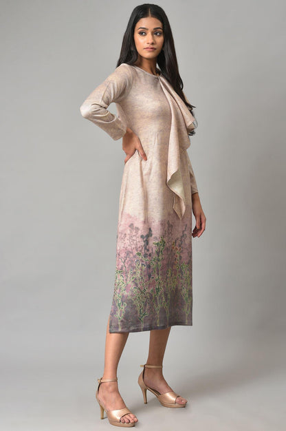 W for Woman Pink Front Cascade Western Dress