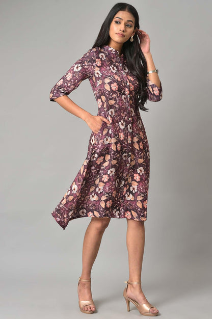 W for Woman Pink Floral Printed Western Shirt Dress