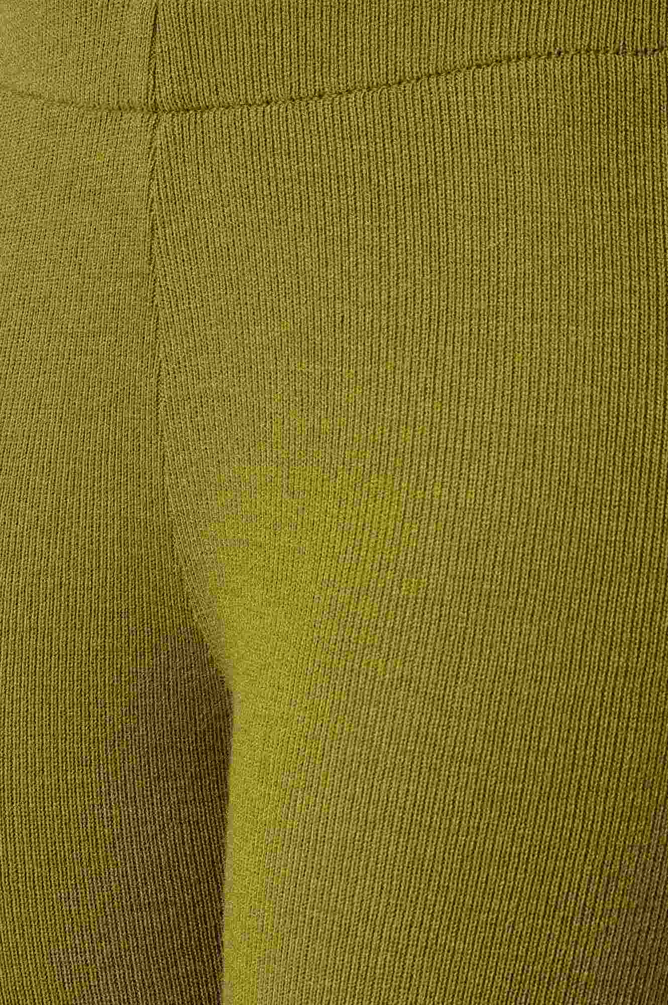 W for Woman Olive Knitted Winter Leggings With Pintucks