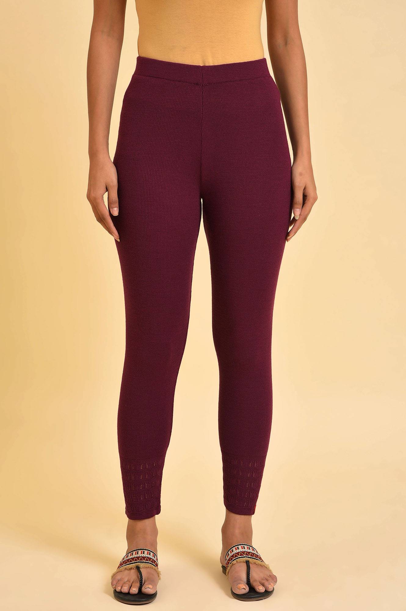 W for Woman Purple Knitted Tights