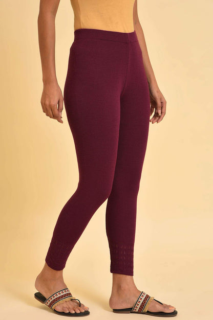 W for Woman Purple Knitted Tights