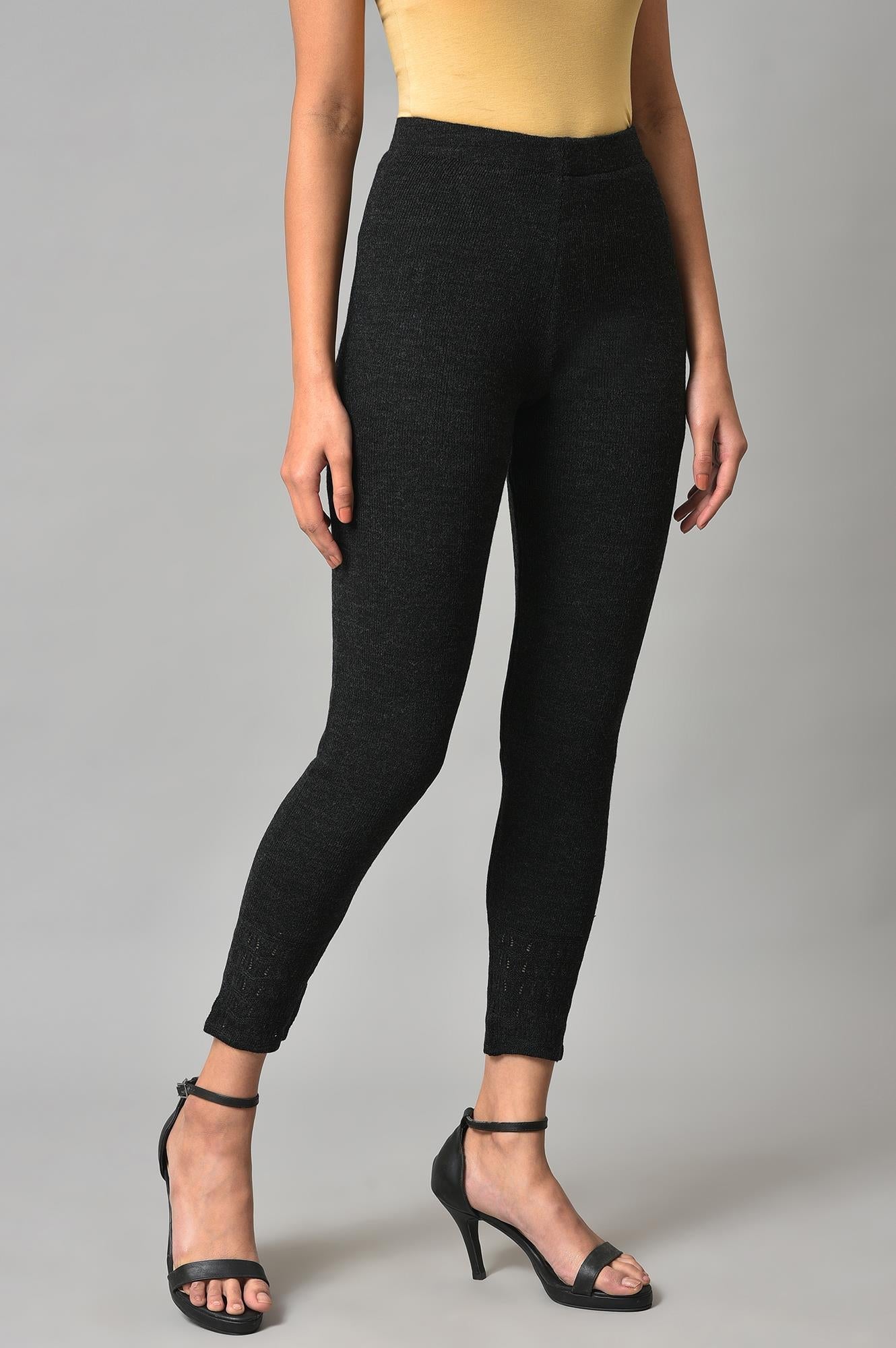 W for Woman Black Knitted Tights