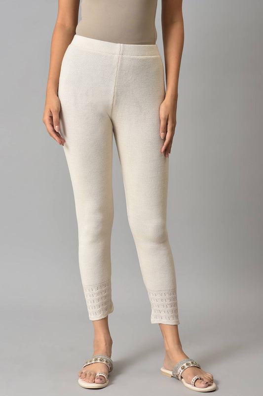 W for Woman Ecru Acrylic Winter Leggings