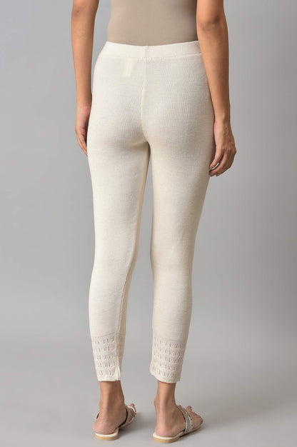 W for Woman Ecru Acrylic Winter Leggings