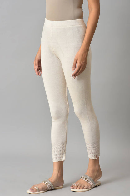 W for Woman Ecru Acrylic Winter Leggings
