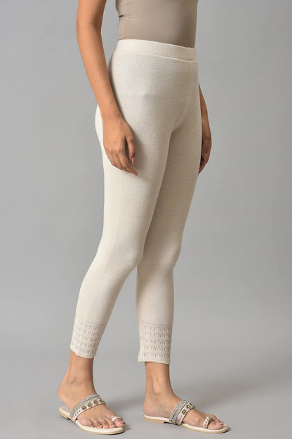 W for Woman Ecru Acrylic Winter Leggings
