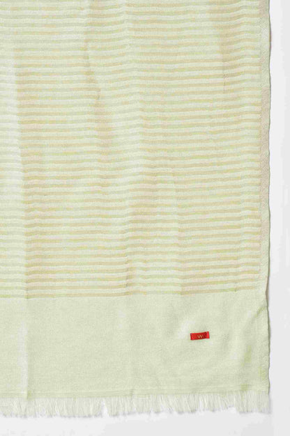 W for Woman Light Green Stripe Lurex Shawl