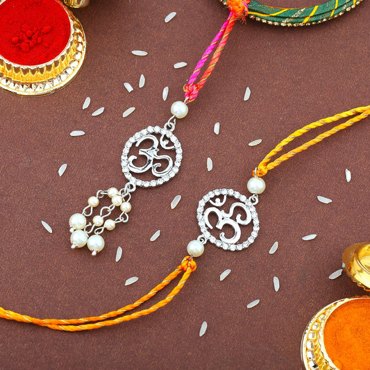 Oval Om Crystal Bhaiya Bhabhi Rakhi