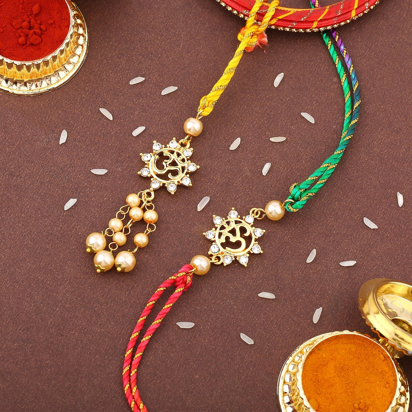 Divine Om Gold Bhaiya Bhabhi Rakhi