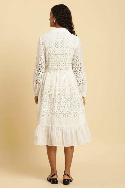 W for Woman Ecru Schiffli Western Dress
