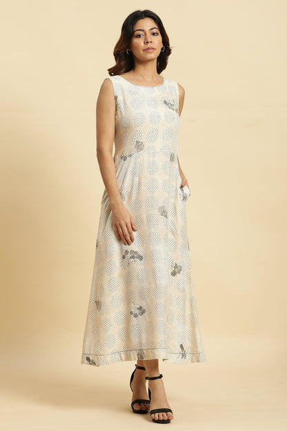 W for Woman Ecru Sleeveless Western Long Dress